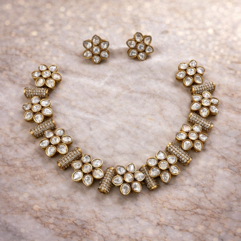 Royal Kundan Floral Statement Necklace Set